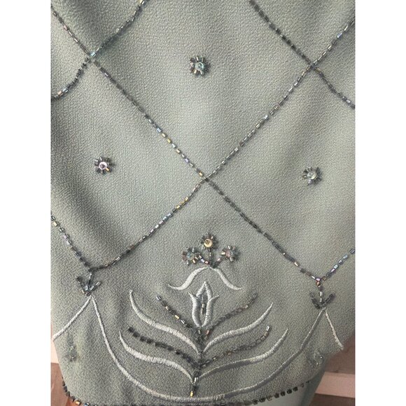 Karen Miller Women Beaded Mother of the Bride Dress Jacket 2 Piece Set Size 16 - Picture 8 of 16